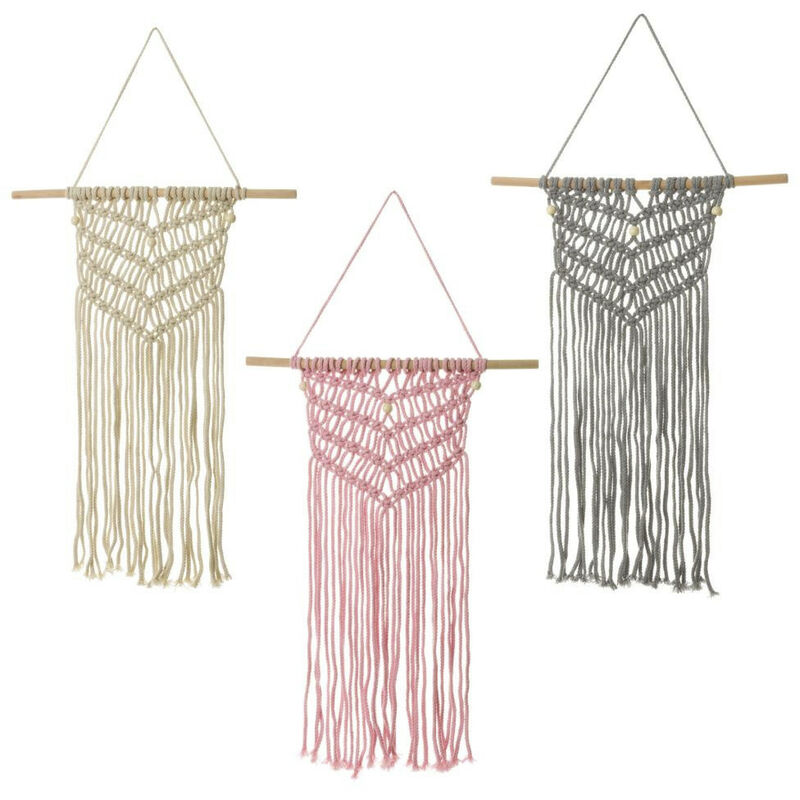 

Tapiz de macramé estilo bohemio - Hogar y más Rosa claro