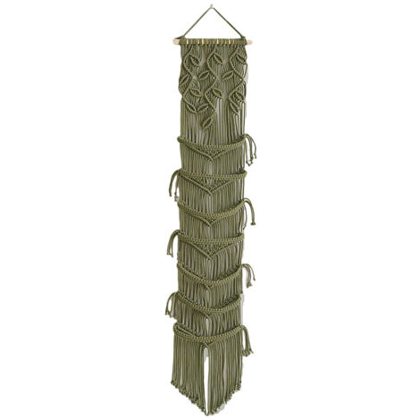 [Tapiz de pared] Tapiz de pared estilo bohemio tejido a mano, perchero de pared con 4 soportes para sombreros, accesorio para el hogar estilo bohemio [5175-4]