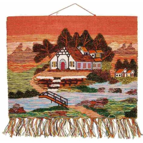 Tapiz de yute tejido decorativo 100x80cm
