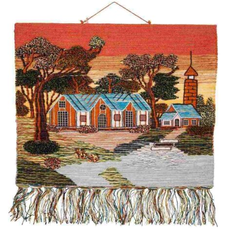 Tapiz de yute tejido decorativo 100x80cm