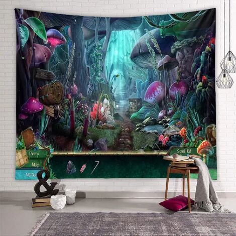 Tapiz Psicodélico MINKUROW, Tapiz De Bosque De Arte De Pared Multicolor Para Dormitorio, Sala De Estar, Dormitorio, 150 X 200 Cm