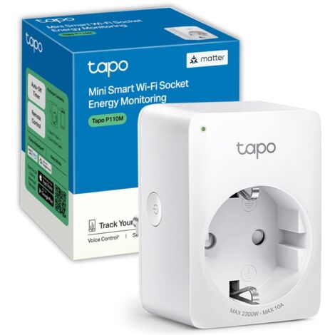 Tapo P110M Matter Presa Smart, Presa Intelligente con Monitoraggio Energia, WiFi Intelligente Smart Plug, Compatibile con Alexa e Google Home, Controllo Vocale e Remoto,Tempo di Preselezione