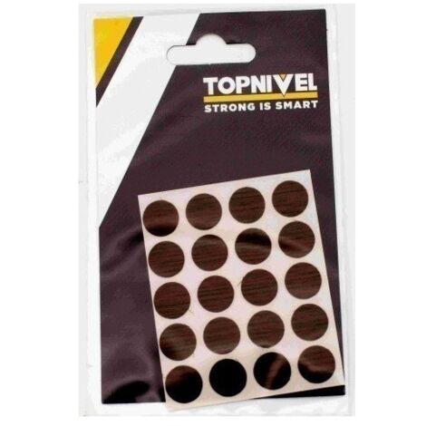 Tapon Cubretornillo Adhesivo 13Mm Nogal Nivel 20 Pz