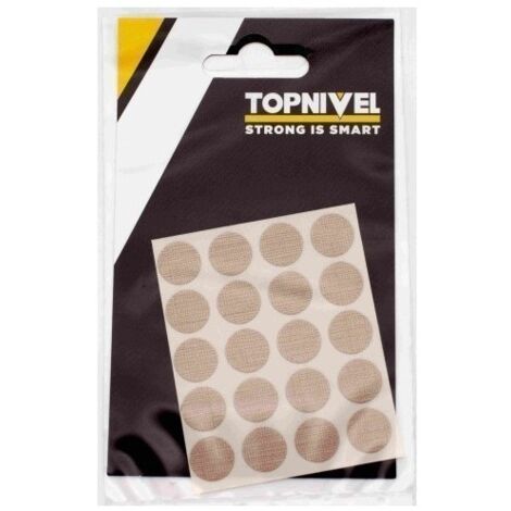 Tapon Cubretornillo Adhesivo 13Mm Textil Beige Nivel 20 Pz
