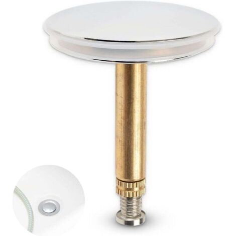 Tapón de bañera, Ø 43 mm, con doble junta, regulable en altura, tapón de bañera universal, latón cromado endurecido.