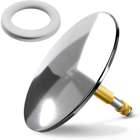 Tapón de bañera de 72 mm – Tapón de bañera con tornillo ajustable – Desagüe de bañera con junta estanca – Tapón de bañera con altura ajustable