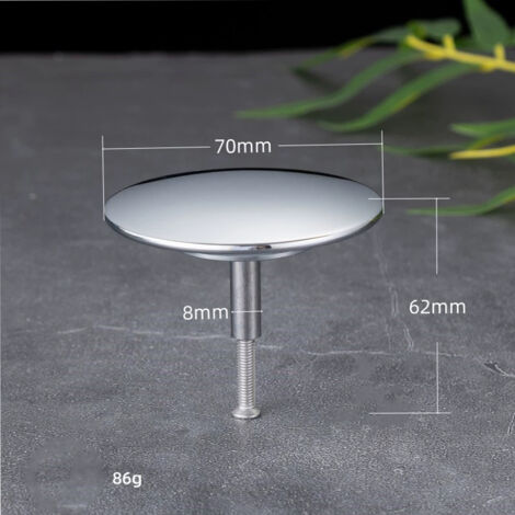 Tapón de bañera universal, tapón de drenaje cromado con innovador sello doble, tapón para cualquier bañera estándar, altura ajustable,