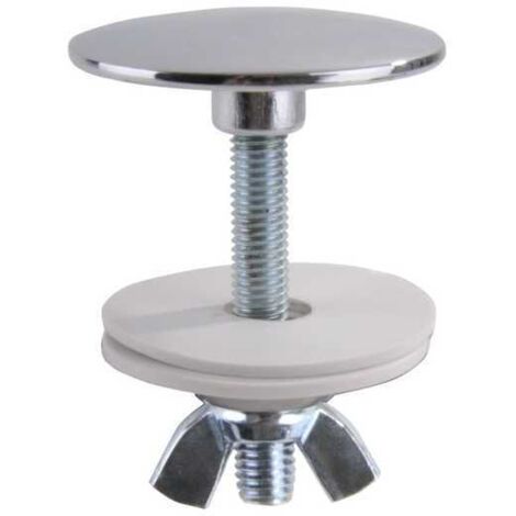 Tapón de cierre cromado con tornillo largo de 49 mm