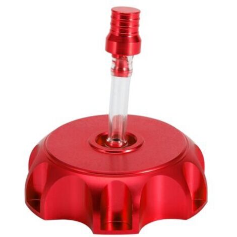 Tapón de depósito de combustible de motocicleta de aluminio mecanizado CNC con ventilación (rojo)