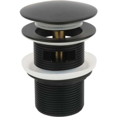Tapón de desagüe de latón para bañeras independientes, desagüe emergente para bañeras independientes, compatible con la mayoría de bañeras independientes (negro mate)