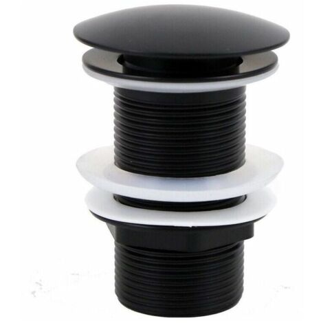 Tapón de desagüe de latón YMYNY universal, sin rebosadero, con filtro de desagüe negro, antibloqueo y resistente a la corrosión, accesorio para cocinas, baños, lavabos y fregaderos.