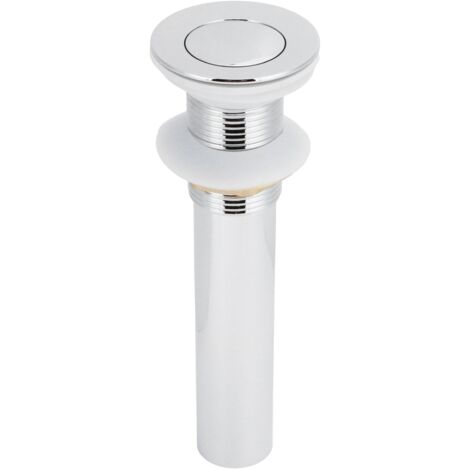 Tapón de desagüe emergente de latón pulido para lavabo, sin rebosadero, con junta de silicona, accesorio de baño.