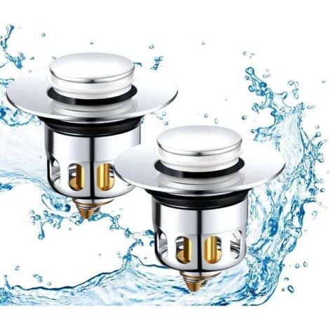 Tapón de desagüe emergente universal para fregadero, 2 unidades, 4 sellos, filtro antibloqueo, filtro de pelo, antiolor