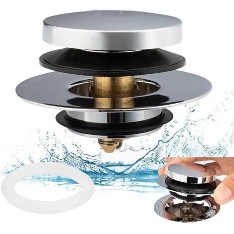Tapón de desagüe para bañera, pieza de repuesto universal, compatible con desagües giratorios, en T y elevables.