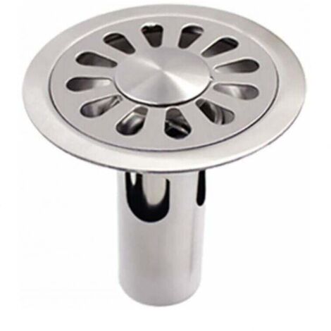 Tapón de drenaje de acero inoxidable cepillado, redondo, detector de olores de alcantarillado, adecuado para baño, cocina, lavandería, jardín