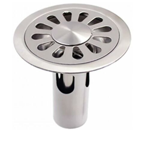 Tapón de drenaje de acero inoxidable cepillado, redondo, detector de olores de alcantarillado, adecuado para baño, cocina, lavandería, jardín