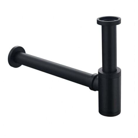 Tapón de drenaje de latón, sifón universal, ajustable, a prueba de fugas, resistente a olores, negro mate