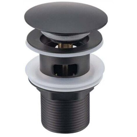 Tapón de drenaje para bañera independiente, color negro mate, compatible con la mayoría de las bañeras, compatible con kits de conexión de drenaje.