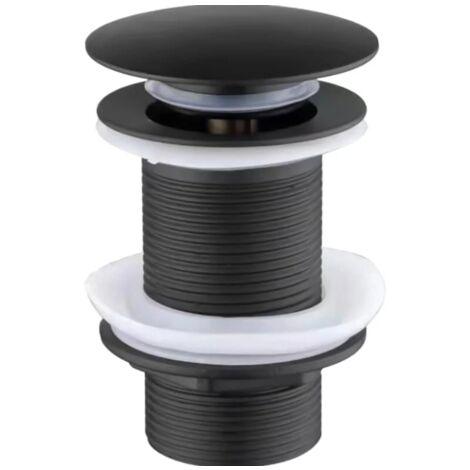 Tapón de drenaje premium, negro mate, tapón de drenaje Clickwaste con cerradura