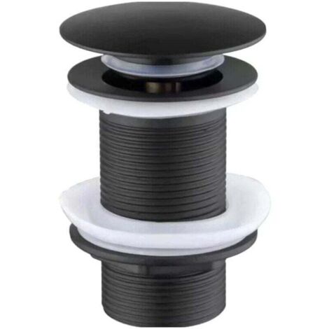 Tapón de drenaje premium ZVD, tapón de fregadero negro mate, tapón de drenaje Clickwaste con cerradura