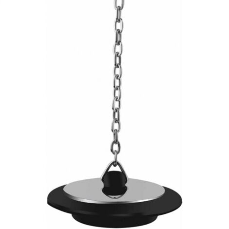 Tapón de drenaje, tapón universal para bañera con cadena de bolas de metal larga y anillo para colgar, tapón de fregadero de goma cromada, filtro de repuesto