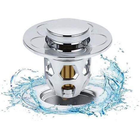 Tapón de fregadero emergente de acero inoxidable, tapón de drenaje universal para encimera, lavabo y bañera.