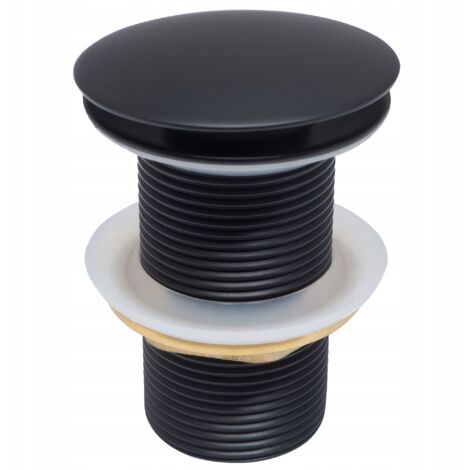 TAPÓN DE LAVABO AUTOMÁTICO CLICK-CLACK SIN REBOSADERO, LATÓN, NEGRO SATINADO