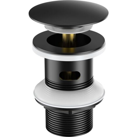 Tapón de lavabo Crediri Auralum, universal, redondo, negro