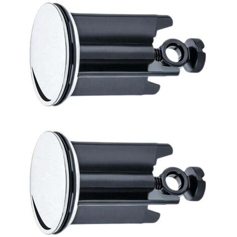 Tapón de lavabo universal Ø 40 mm, juego de 2, tapón de desagüe cromado, de latón, con junta de goma, tapón regulable en altura, desagüe de bañera inoxidable.