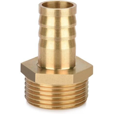 Tapón de manguera de latón con adaptador de conexión para boquilla macho de 1 pulgada x 1,9 cm (19 mm). Paquete de 1 unidad.