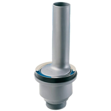 Tapón de residuos 2p con tubo de rebosadero en PP gris, longitud 170mm
