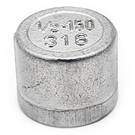 Tapón de rosca hembra de 1/2”, acero inoxidable