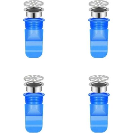 Tapón de silicona KZQ para desagüe de suelo, fregadero y bañera, multifuncional, para tuberías de baño, sellador de desagüe de inodoro, resistente a olores, 4 piezas