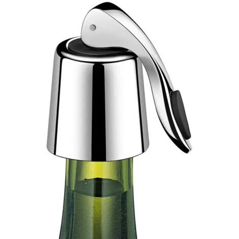 Tapón de silicona reutilizable para botellas de vino, de acero inoxidable y a prueba de fugas, para mantener el vino fresco, ahorrador de espacio, utensilios de cocina y bar.