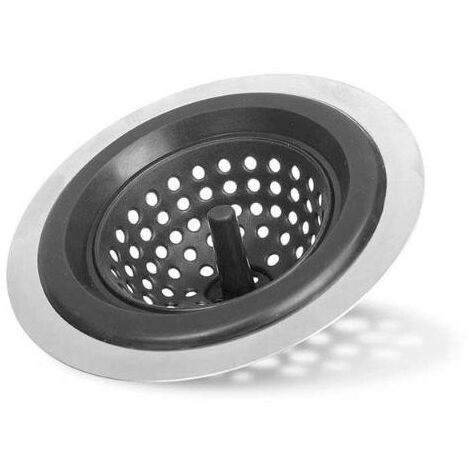 TAPON FREGADERO SILICONA ACERO NEGRO