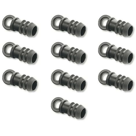 Tapón goteo 20mm (Pack x 10) Tapón goteo para tubería de 20mm (no cinta). Fabricado en polipropileno. Color negro. Utilizado en jardinería y agricultura para impedir el paso de agua en tubos de
