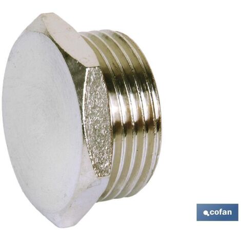 Tapón hexagonal metálico rosca macho R-1/8 para obturación de circuitos