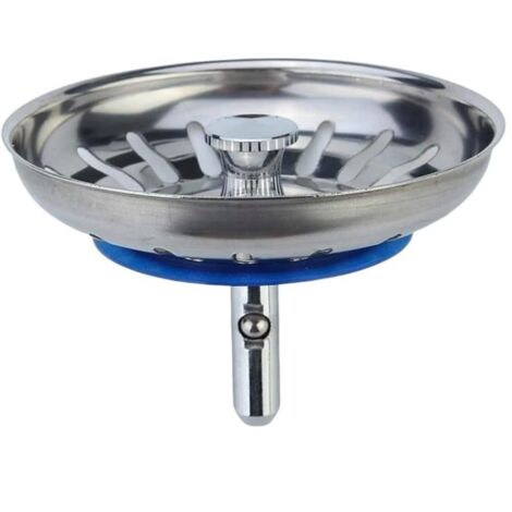 Tapón para fregadero de cocina con pasador ajustable - Tapón universal para fregadero de cocina, cesta coladora emergente, acero inoxidable, apto para lavavajillas (80 mm)
