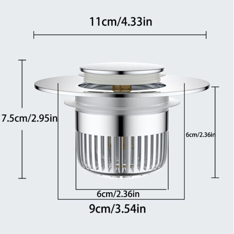 Tapón para fregadero de cocina, filtro de desagüe, tapón de desagüe para baño, tapón de desagüe universal para baño, tapón para lavabo, tapón de latón para bañera/inodoro (1 pieza)