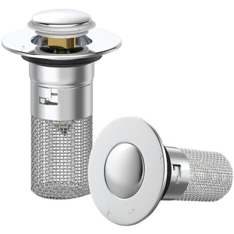 Tapón para lavabo de baño, desagüe con cesta coladora extraíble, atrapacabellos, evita atascos en la bañera.