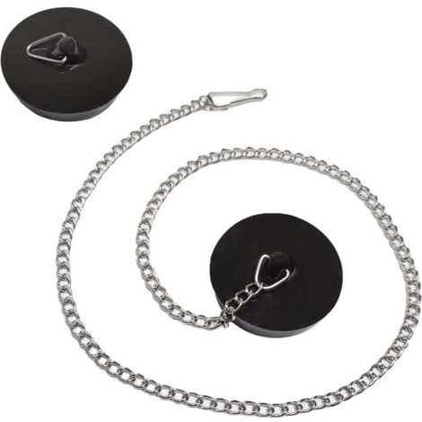 Tapón universal para bañera [2 piezas], tapón para lavabo con cadena de bolas de 40 cm, tapón para fregadero de cocina, para fregaderos, baños y cocinas