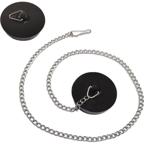 Tapón universal para bañera [2 piezas], tapón para lavabo con cadena de bolas de 40 cm, tapón para fregadero de cocina, para fregaderos, baños y cocinas