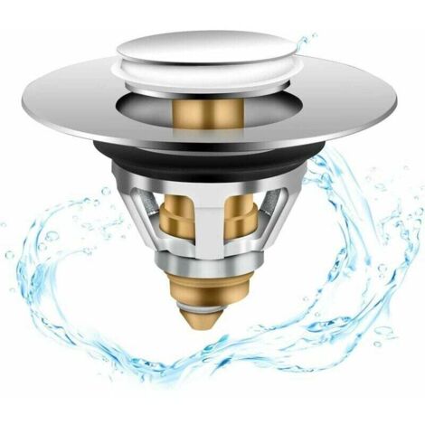 Tapón universal para lavabo de baño, filtro antibloqueo, para fregaderos de cocina y baño, apto para diámetros interiores de 34 a 37 mm.