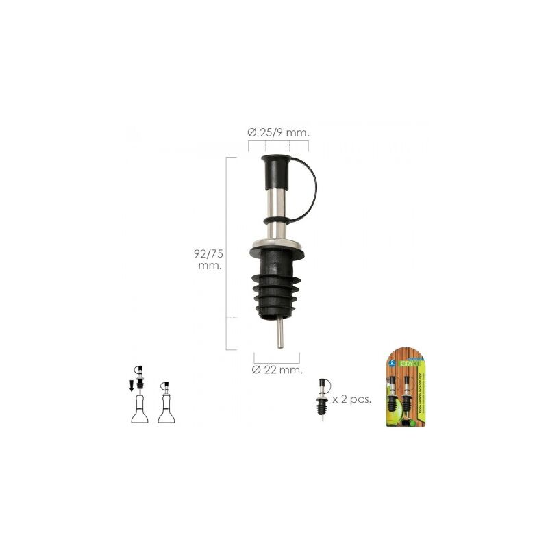 

Tapon vertedor inoxidable con tapadera (2 unidades)