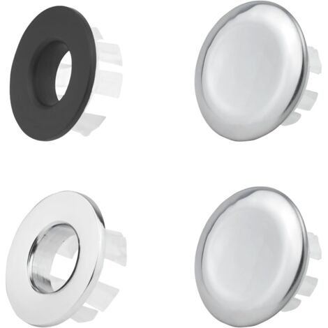 tapones antidesbordamiento para fregadero, anillo antidesbordamiento para fregadero, para reemplazar los orificios del fregadero en los lavabos de la cocina (plata, negro)