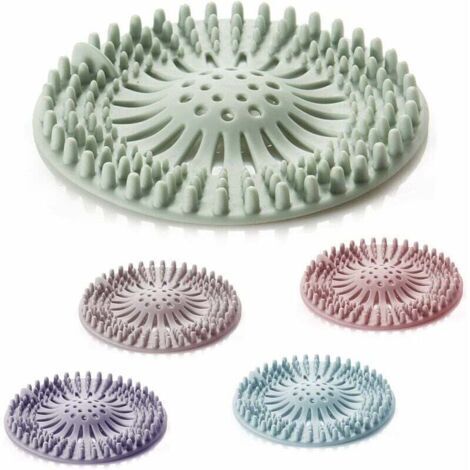 Tapones de desagüe para ducha de 5 piezas, filtro de silicona para tubo de desagüe con ventosa para cocina y baño.