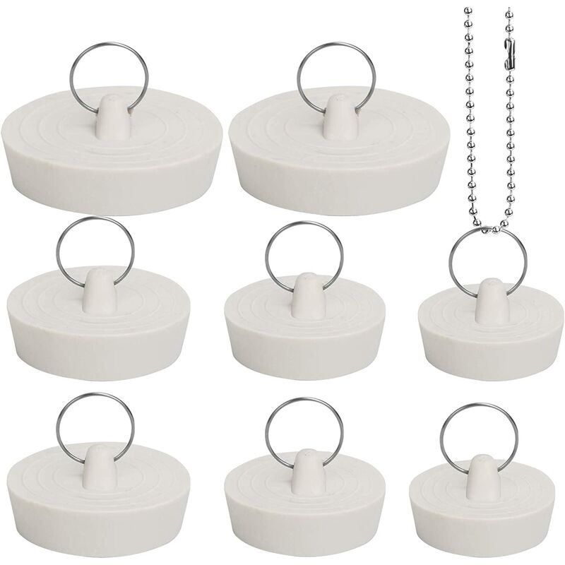 

Tapones de goma de 8 piezas, tapón de baño con anillo, tapón de fregadero para vaciar el fregadero 2,8 cm 3,2 cm 3,4 cm 4 cm