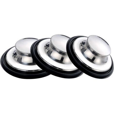 Tapones para fregadero, de acero inoxidable, para cocina, con borde ancho de 85 mm (3,35 pulgadas) de diámetro (paquete de 3).
