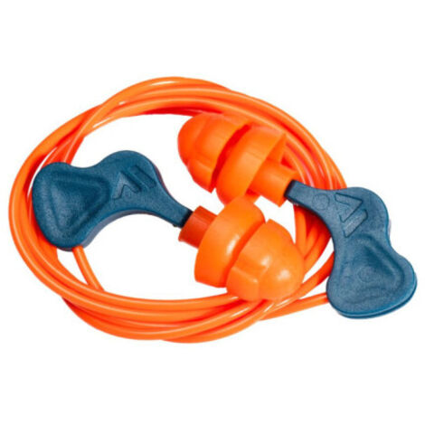 Tapones para los oídos de TPR de fácil ajuste (50 pares) PORTWEST EP23  Naranja