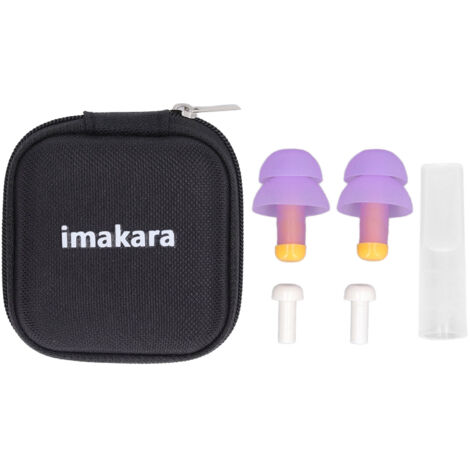 Tapones para los oídos recargables de silicona con cancelación de ruido para dormir, con filtros acústicos (20 mm, 1 par + estuche de almacenamiento ventilado).